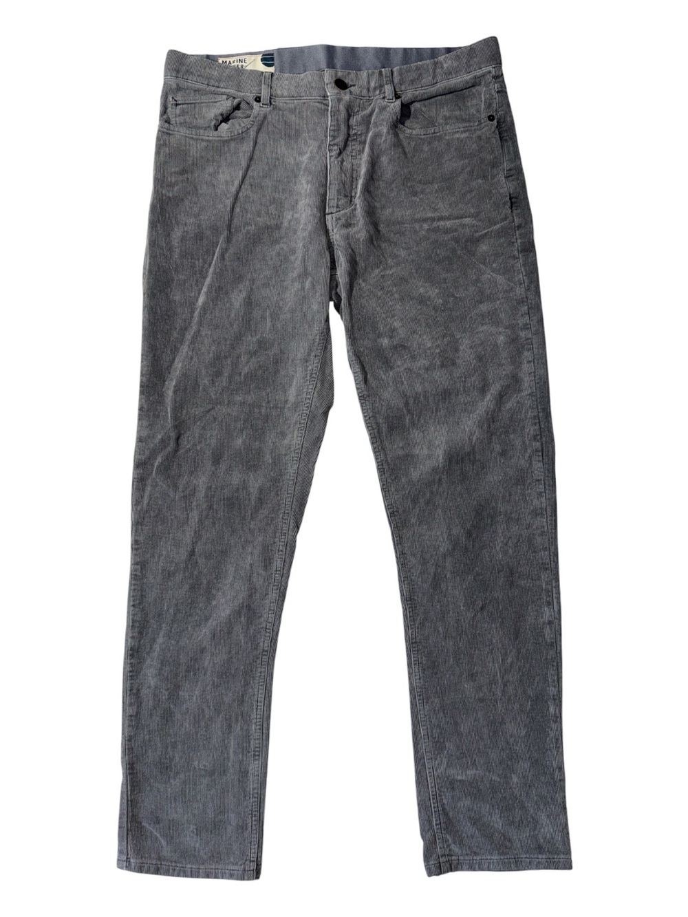 Marine Layer mens 34x32 original slim fit grey corduroy 5-pocket pants EUC
